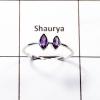 Ring Size- 8 Amazing Amethyst Cut C - MNM813 AMAY11 B Solid 925 Silver Cut Gemstone Handmade Lightweight Minimalist Ring